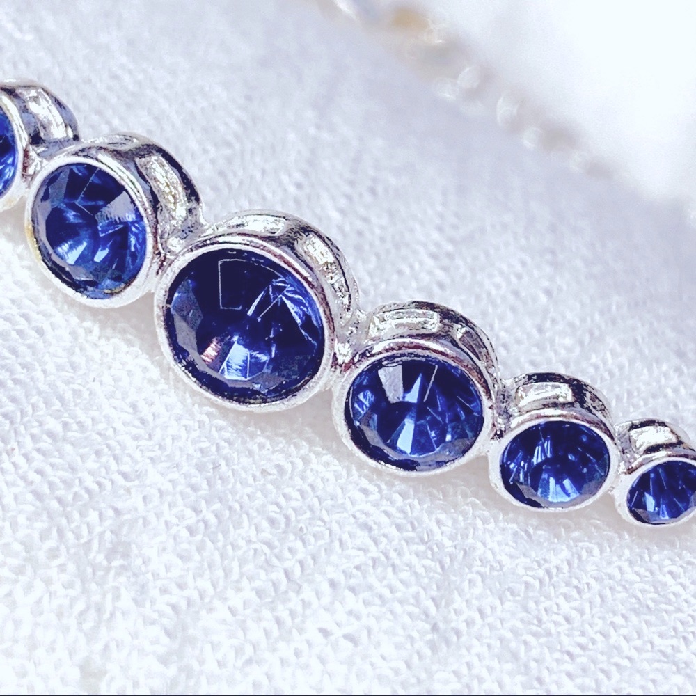 ❤️Seller’s Pick❤️ Simulated Sapphire Silver Plated Bracelet - Picture 5 of 8